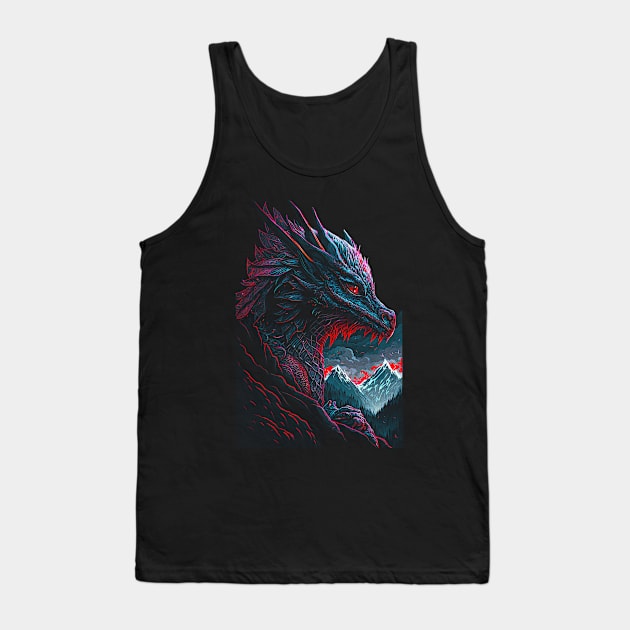 Dragon in the Mountain Tank Top by Allbestshirts